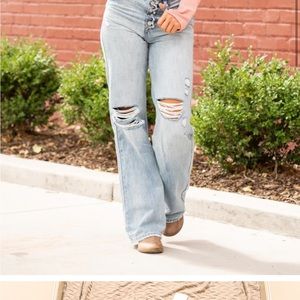 Kancan Alton High Rise 90’s Flare Jeans Medium Blue Wash Size 7/27 New With Tags